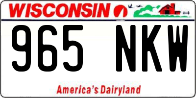 WI license plate 965NKW