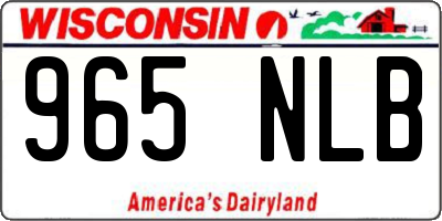 WI license plate 965NLB
