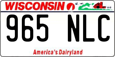 WI license plate 965NLC