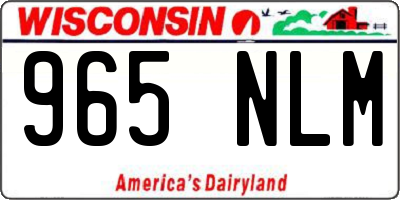 WI license plate 965NLM