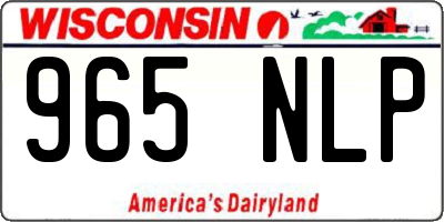 WI license plate 965NLP