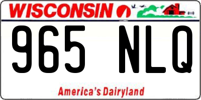 WI license plate 965NLQ