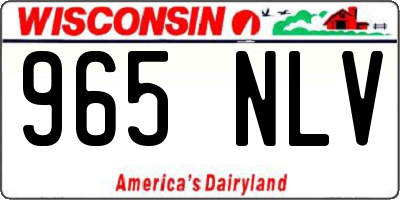 WI license plate 965NLV