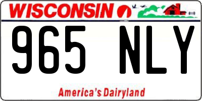 WI license plate 965NLY