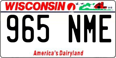 WI license plate 965NME