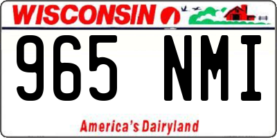 WI license plate 965NMI