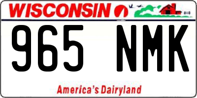 WI license plate 965NMK