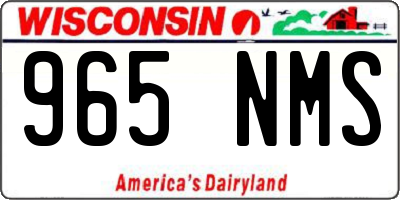 WI license plate 965NMS