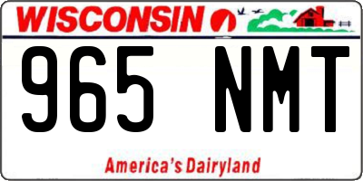 WI license plate 965NMT