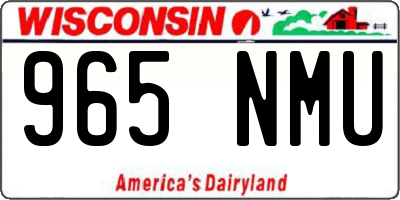 WI license plate 965NMU