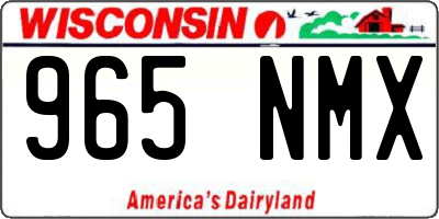 WI license plate 965NMX