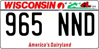 WI license plate 965NND