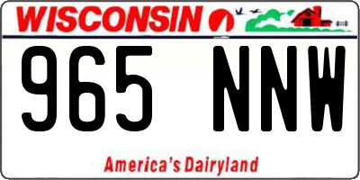 WI license plate 965NNW