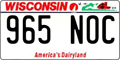 WI license plate 965NOC