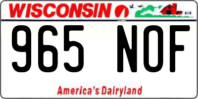 WI license plate 965NOF
