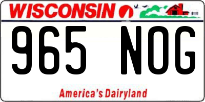 WI license plate 965NOG