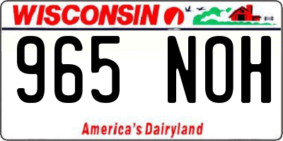 WI license plate 965NOH
