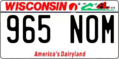 WI license plate 965NOM