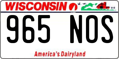 WI license plate 965NOS
