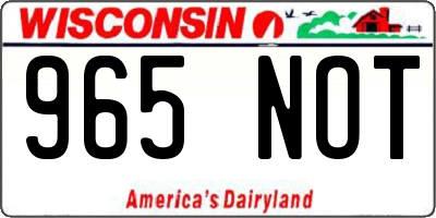 WI license plate 965NOT