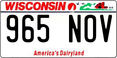 WI license plate 965NOV