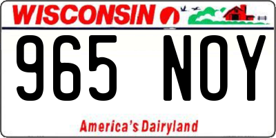 WI license plate 965NOY