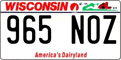 WI license plate 965NOZ