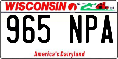 WI license plate 965NPA