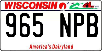 WI license plate 965NPB