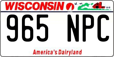 WI license plate 965NPC