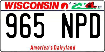 WI license plate 965NPD