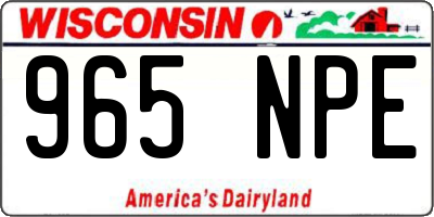 WI license plate 965NPE