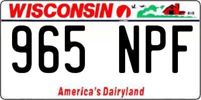 WI license plate 965NPF