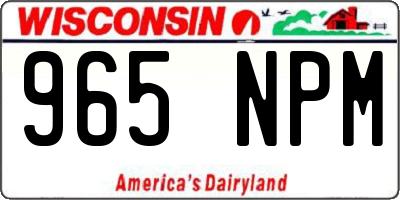 WI license plate 965NPM