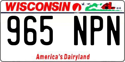 WI license plate 965NPN