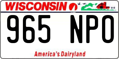 WI license plate 965NPO