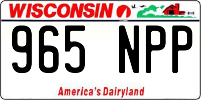 WI license plate 965NPP