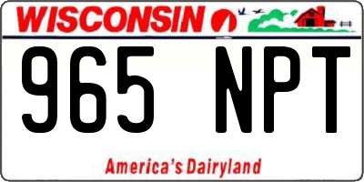 WI license plate 965NPT