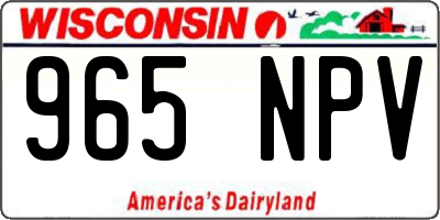 WI license plate 965NPV