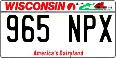 WI license plate 965NPX
