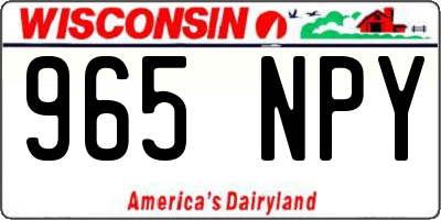 WI license plate 965NPY