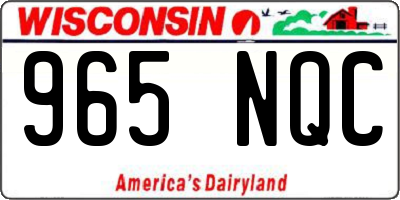 WI license plate 965NQC