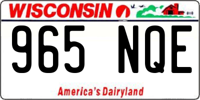 WI license plate 965NQE