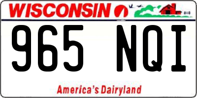 WI license plate 965NQI