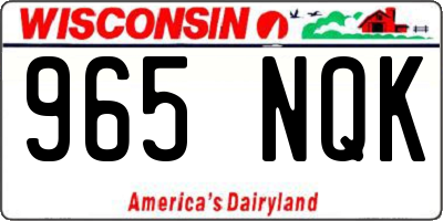 WI license plate 965NQK