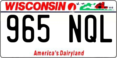 WI license plate 965NQL