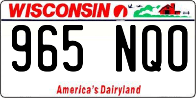 WI license plate 965NQO