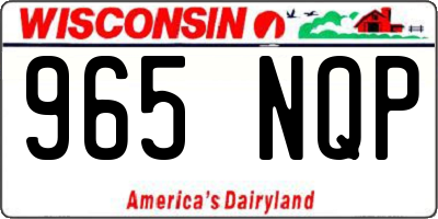WI license plate 965NQP