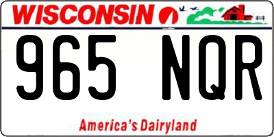 WI license plate 965NQR