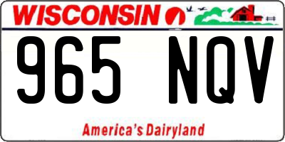 WI license plate 965NQV